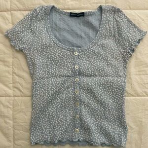 light blue ruffle brandy crop top